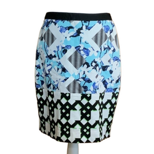 Peter Pilotto Floral and Check Pencil Skirt EUC